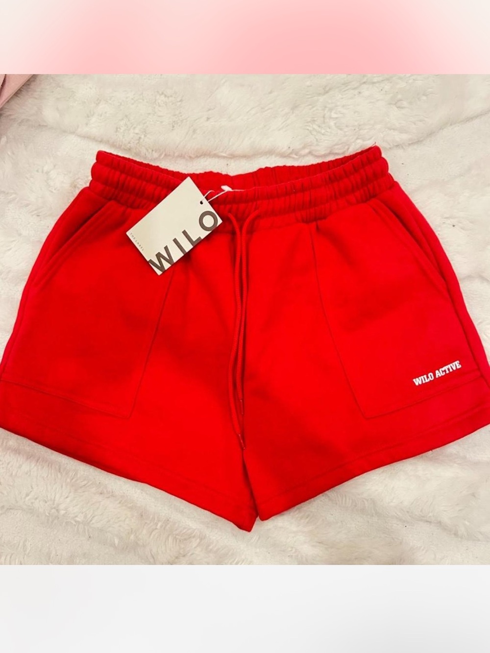 WILO THE LABEL Women's Red Drawstring Casual Shorts